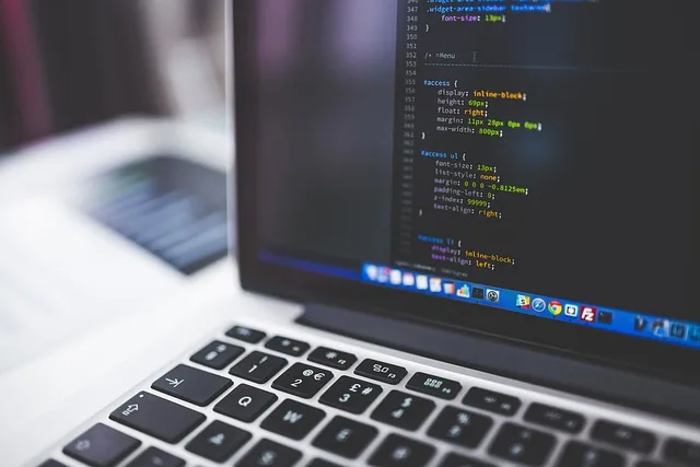 Laptop displaying CSS code